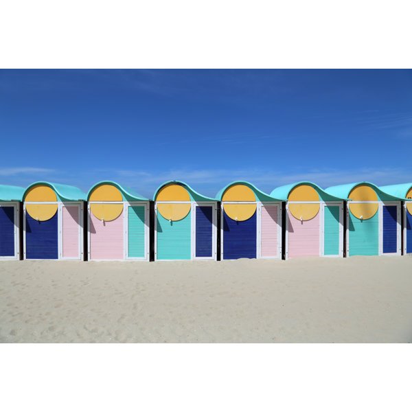 Highland Dunes Beach Huts On Dunkirk Beach On Canvas by Thehague